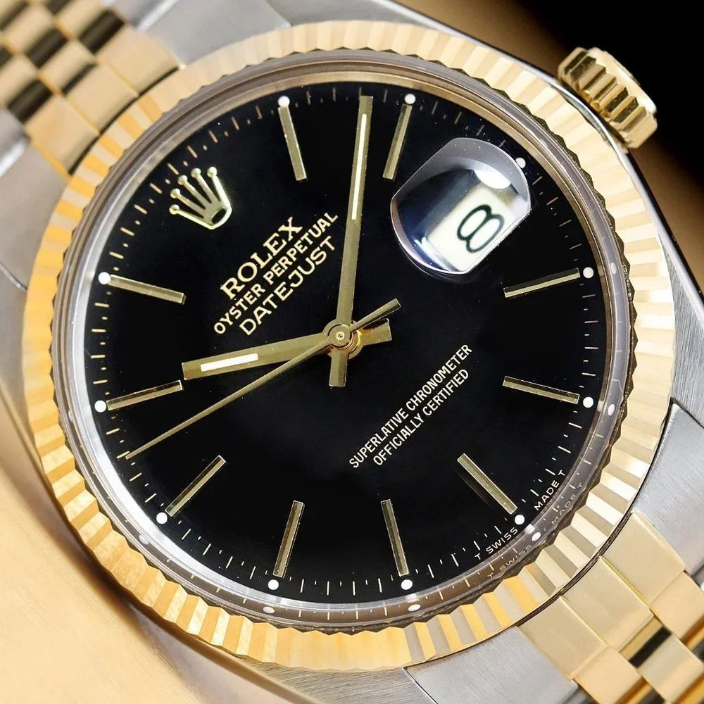 Rolex Men's 36mm Two Tone Black Watch! Mint!!